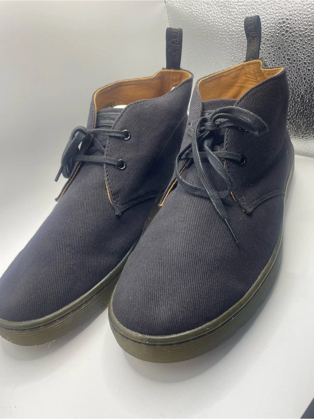 Dr. Martens Black Canvas Chukka Boots with Tan Lining